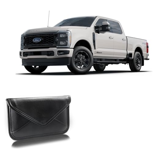 BoxWave Case Compatible with Ford 2023 Super Duty F-350 Display (8 in) - Elite Leather Messenger Pouch, Synthetic Leather Cover Case Envelope Design - Jet Black
