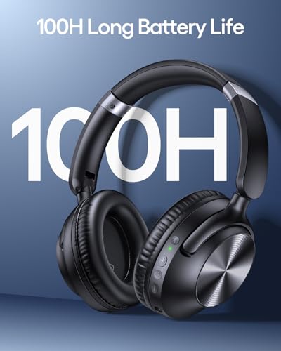 Image of TAGRY Hybrid Active Noise Cancelling Headphones 100H Playtime Wireless Over Ear Bluetooth Headphone with Fast Charging Hi-Res Audio Comfort Earcups Headsets for Travel Home Office Phone PC