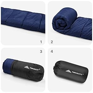 Forceatt Mummia Sacco a Pelo per 3 Stagioni (Estate, Primavera, Autunno) Clima Caldo e Freddo, Sacco a Pelo da Campeggio per Adulti e Bambini con Leggero, Impermeabile, Adatto per Lo Zaino in Spalla - immagine 7