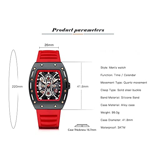 Image of AIMES Watch Wristwatch for Men Fashion Casual Cool Big Dial Watch Luminous Waterproof Sport Analog Quartz Business Mens Watches Silicon Strap Dress Watch