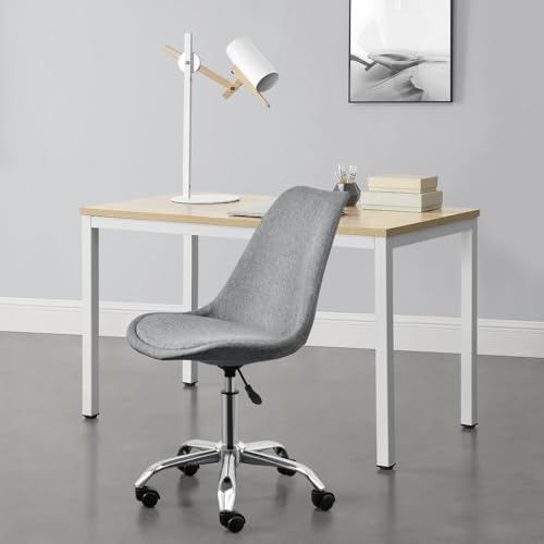 Image of Amazon Brand - Umi Height-Adjustable Modern Stylish Revolving Office Computer Study Desk Task Chair in Fabric with PU Cushion Ideal for Spa, Home, Medical, Gaming, in Grey Color
