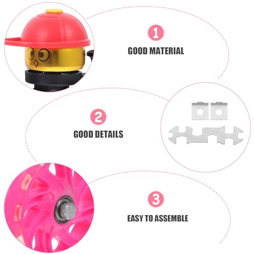 Ruedas de Entrenamiento Holibanna de 16 pulgadas con luces intermitentes rosas y soporte en trípode para bicicleta miniatura 3