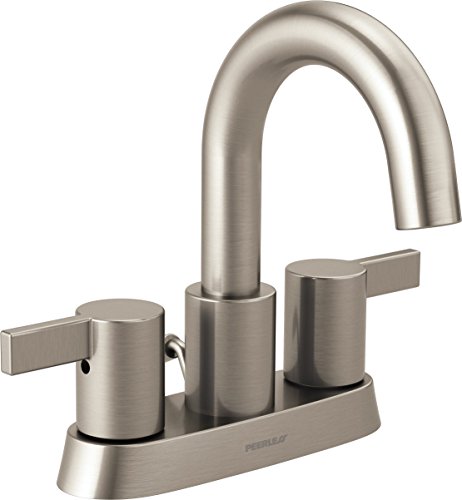 Peerless Precept Centerset Bathroom Faucet Brushed Nickel, Bathroom Sink Faucet, Drain Assembly, Brushed Nickel P299102LF-BN