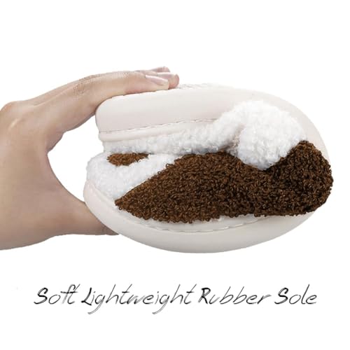 Image of Women's Men's Preppy Happy Face Slippers Comfy Warm Plush Slip-On House Slipper for Winter Indoor Soft Cushion Non-slip Fluffy Slides Slippers