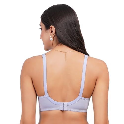 Image of Non Padded Bra in B, C and D Cup for Women - Made of Pure Cotton Full Coverage Over Size Non Wired Pushup Soft Cup for T-Shirt Saree Dress Sports Garment for Daily Use Everyday