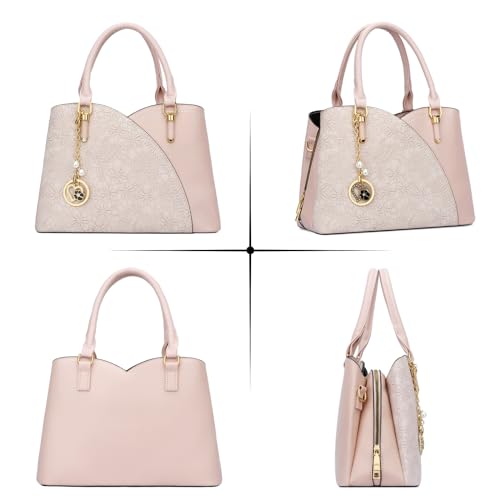 Image of KKXIU Triple Compartments Purses and Handbags for Women Fashion Ladies Satchel Shoulder Top Handle Bag