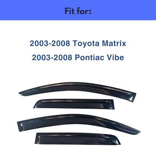 Image of IG Window Visors Fit for 2003-2008 Toyota Matrix, Out-Channel Rain Guards Vent Wind Deflectors 4PC, Car Accessories for 2003-2008 Pontiac Vibe