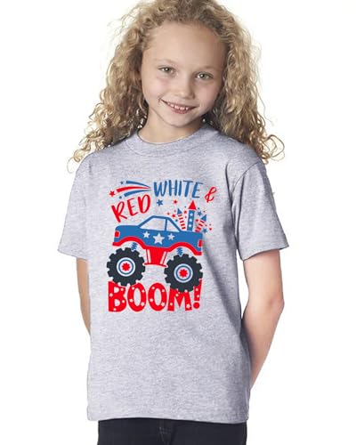 Image of Kids Boys 4th of July Shirts Toddler American Flag T-Shirt Girls Patriotic Short Sleeve Tees Cotton Top Clothes 1-7T