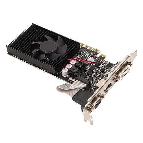 Elprico GT730 Grafikkarte 2 GB GDDR3 64 Bit mit Lüfter, Unterstützt DVI I VGA HD Multimedia-Schnittstelle, Gaming-Grafikkarte für DirectX 11,10, Vista, 7, 8 (GT730 2GB GDDR3)