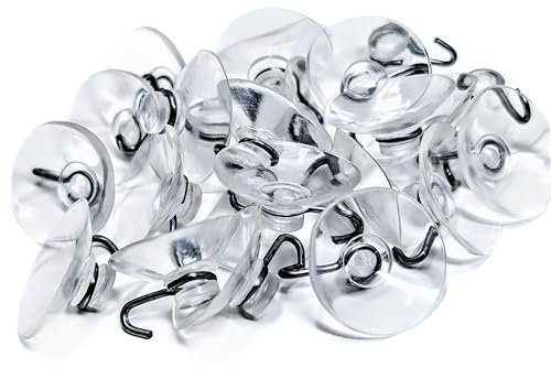 YLAB Strong Suction Cup Hooks, Transparent, 2cm