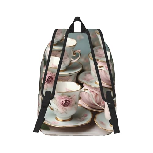 Mochila de senderismo al aire libre con rosas románticas bolsa casual de pícnic 3