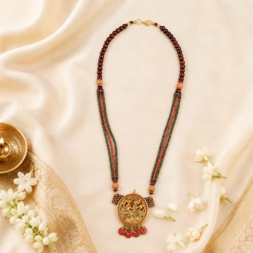 Image of AAKRITI ART CREATIONS Handcrafted Tribal & Wooden Necklace Collection | Dhokra, Ethnic, Brass & Artistic Designs | Royal, Boho & Nomadic-Inspired Statement Jewelry for Women