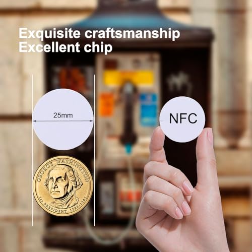 20pcs NTAG215 Chip NFC Round Cards NFC 215 Tag RFID compatível com TagMo e Amiibo, 504 Bytes Memória