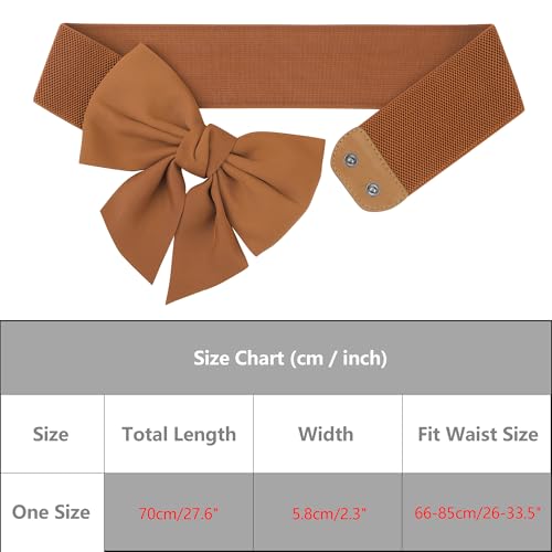 Women's Plus Size Elastic Wide Belt Dress Bowknot Waistband Decoration Fashion Versatile Belts3