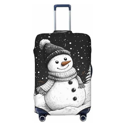 Travel Luggage Cover Protector - Christmas Christmas black and white snowman Anti-Scratch Suitcase Covers Fits 18-32 Inch Luggage