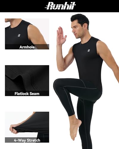 Runhit Sleeveless Compression Shirt Men Athletic Base Layer Shirts3