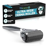 Beard and Hair Ultra Wide Derma Roller (1Pack) by Tilcare - Sterile 1200 Grade A Titanium Microneedles Titanium Derma Roller 0.25mm