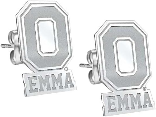 PicturesOnGold.com Officially Licensed Personalized Pair of Ohio State O Logo with Name Earrings