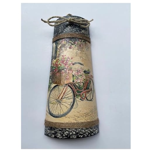 Teja decorativa con bicicleta vintage, adorno artesanal para colgar, decoración de la pared
