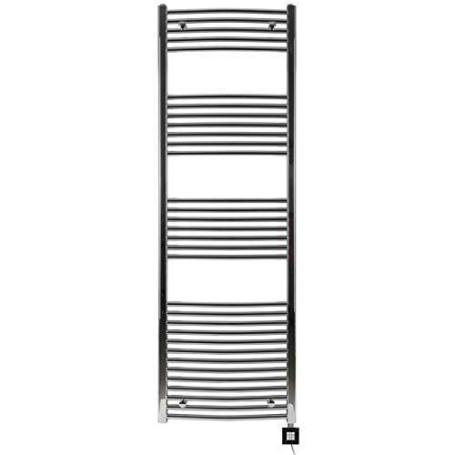 anapont elektrischer Badheizkörper - chrom gebogen - Timer-Funktion - Handtuchheizkörper - Badheizung elektrisch - Handtuchheizung - Made in Germany (KTX-2, 1775h x 600b) Cover