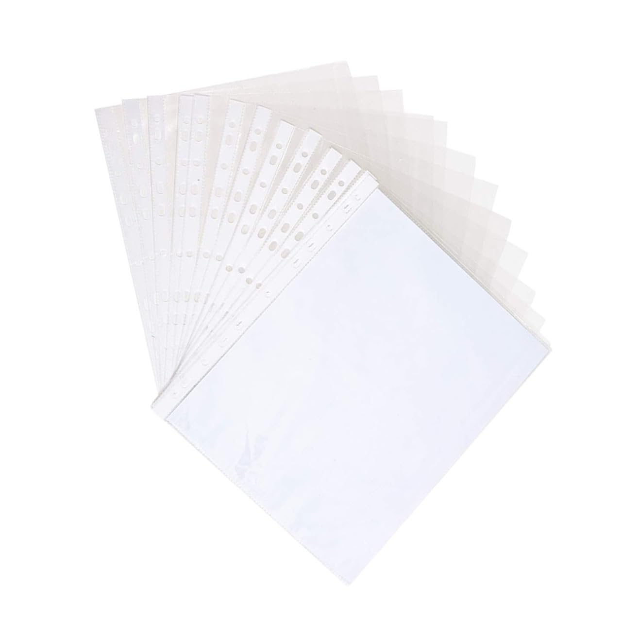 NUOBESTY A4 Klarsichthüllen mit 11 Löchern Pp Transparent 200 Stück zum Ordnen und Schützen von Dokumenten und Fotos für Büro und Zuhause