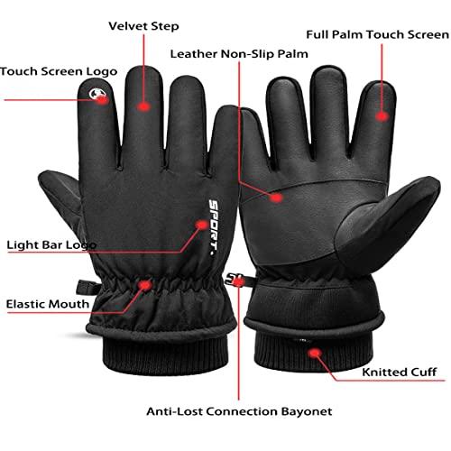 Bakovity Luvas femininas masculinas de inverno, luvas quentes para clima frio, corrida, caminhada, p