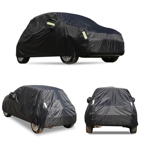 Image of Car Cover Waterproof All Weather Compatible with Fiat 500 /500 Abarth 2011-2022,Car Cover Sun Hail UV Snow Dust Protection Cover Exterior Accessories (Black)
