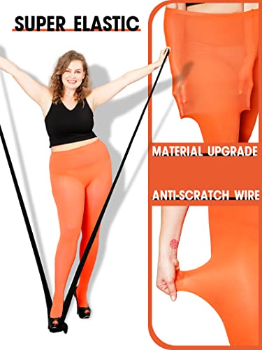 Image of DancMolly Plus Size Tights for Women, Control Top Semi Opaque Nylon Pantyhose High Waist