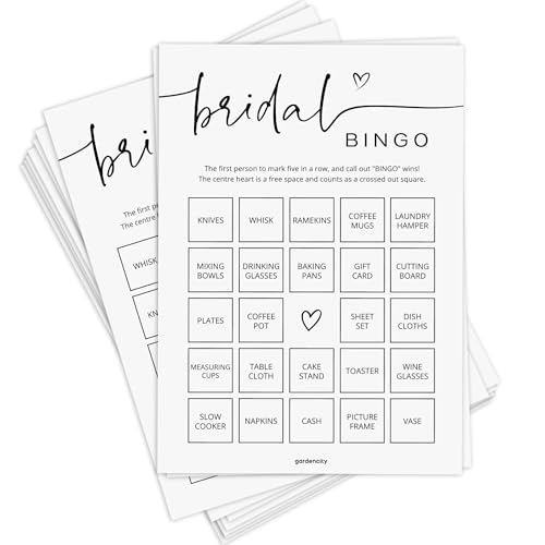 Bridal Shower Gift Bingo, Bridal Shower Games for 50 Guests, Pref...