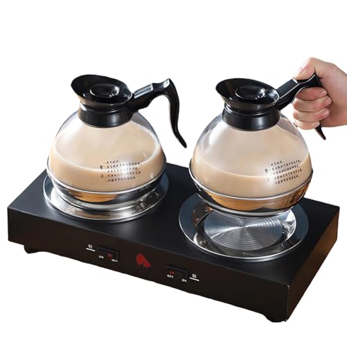 QUTBAG Commercial Coffee Maker, Double Hot Plate Coffee Pot Warmer, Automatic Pour Over Coffee Brewer, Coffee Cup Warmer for Coffee,Milk,Tea and Hot Chocolate WithPot A