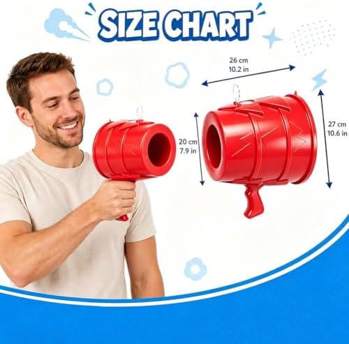 Air Cannon Bullseye Blaster, Handheld Vortex Fun Device，Red — view 8