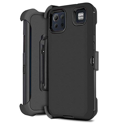 jackpot wireless for LG K92 5G with Built in Screen Protector, Belt Clip Holster with Built-in Kickstand, Heavy Duty Protective Shockproof Phone Case (Black)