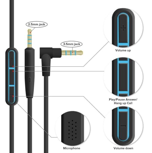Image of 2.5mm to 3.5mm Cable, Audio Aux Cable for Seamless Connection Between Smartphones, Tablets, Car Stereos and Speakers, Durable 2.5mm Headphone Cable