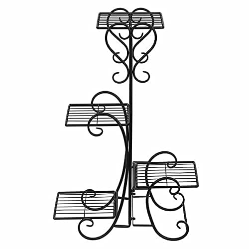 Image of 6-Tier Rust-Proof Metal Plant Stand for Balcony & Indoor Use - Heavy-Duty Gamla Stand for 6 Pots (Lohe Ka Stand) (5 POT STAND)