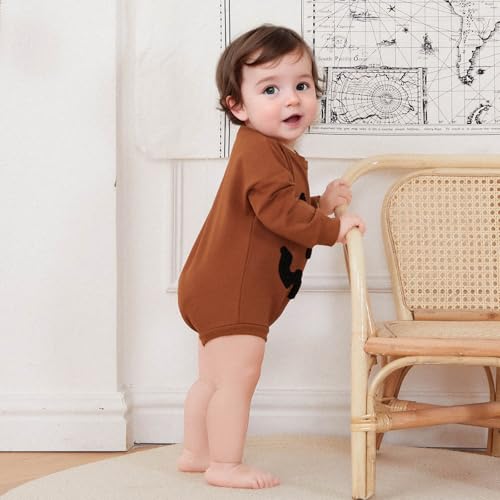 Halloween Newborn Baby Boy Outfit Long Sleeve Sweatshirts Rompers Pumpkin Face Patch Infant Fall Winter Clothes4