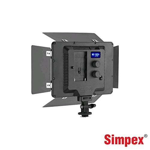 Image of Simpex LED 720 with Barndoor - Professional Ultra Slim, Dual Color LED Video Light with Battery and Charger Black
