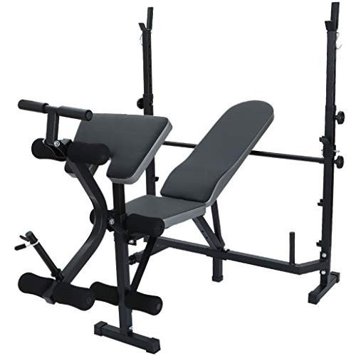 Dumbbell Bench Adjustable Benches Weight Benches Full Body Workout with Handle/Backrest Home Gym Fitness Machine (Black, 42