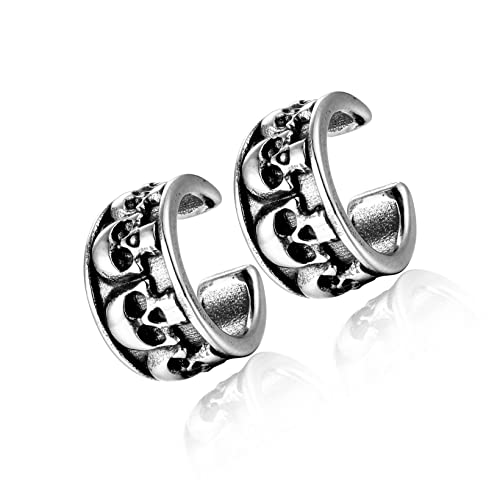 Vintage Ear Cuff Ear Clip Non-Piercing Clip On Cartilage Earrings Mens Womens Stainless Steel3