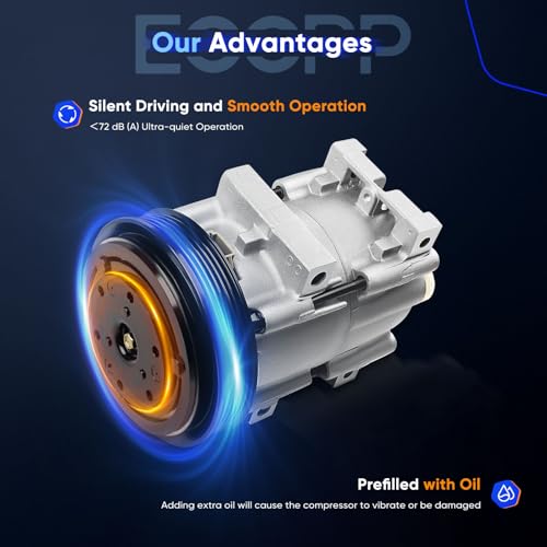 Image of ECCPP AC Compressor for Ford for F-150 for F-250 for F-350 for F-53 Motorhome 4.9L 7.5L 1990-1995 AC Compressor with Clutch