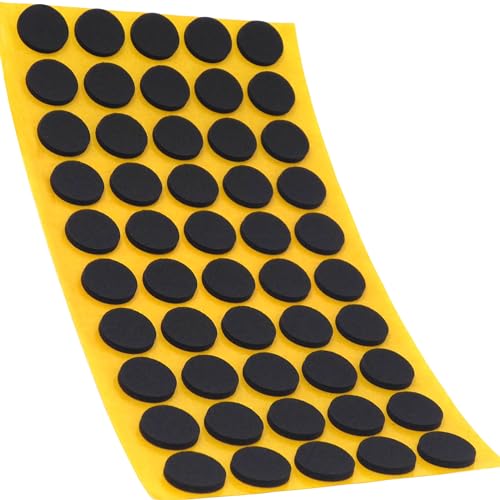 Adsamm® / 50 x Selbstklebende Antirutsch Pads aus EPDM Zellkautschuk/ø 16 mm/Schwarz/Rund / 2.5 mm Starke Anti-Rutsch-Gleiter