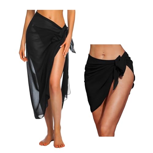 Beipegin 2 PCS Pareos Playa Mujer, Telar de Chiffón Falda Pareo Mujer, Bikini Cubrir Chal Falda Vestido Envolvente, Beach Bañador Sarongs Cubrir el Bikini para Playa Piscina Vacaciones