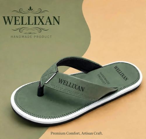 Image of Faux Leather Flip Flops Slipper | Light weight EVA | Anti-Slip Comfortable Thong Slippers | Soft Cushioned Footbed | Durable Casual Daily Wear Slipper | (Size 6-10)