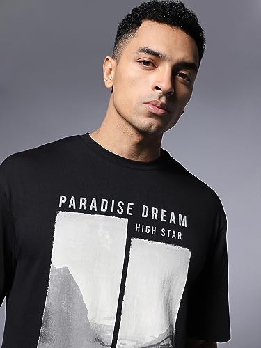 Image of HIGH STAR Men's Geometric Regular Fit T-Shirt