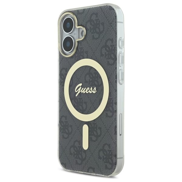 Coque iPhone 16 Plus anti-rayures Guess motif 4G noire durable - 2