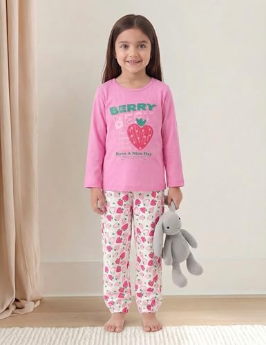 Image of Amazon Brand - Symbol Girls Girls Night Dress | 100% Cotton T-Shirt & Pyjama Set | Age 2-14 Years