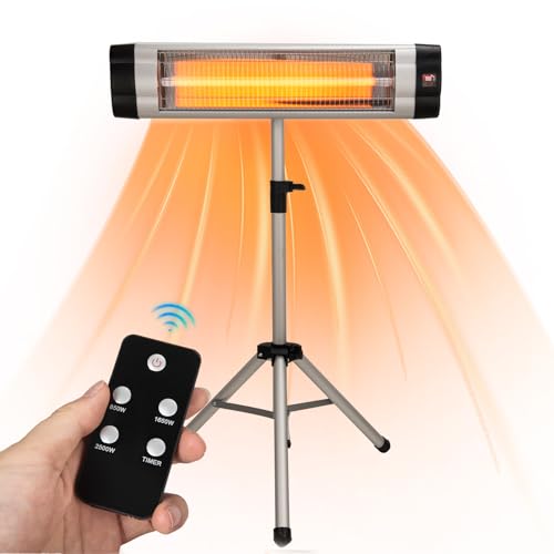 Infrarot Heizstrahler 2500W mit Fernbedienung Terrassenstrahler Innen &...