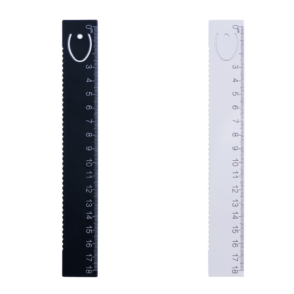 Stainless Steel Ruler Set 18cm, Black & White