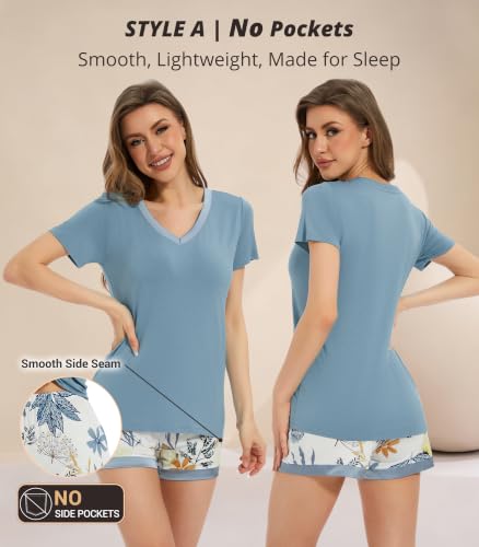 Image of WiWi Viscose from Bamboo Pajamas Set for Women Super Soft Short Sleeve Cooling Summer Plus Size Pjs Sets Sleepwear S-4X