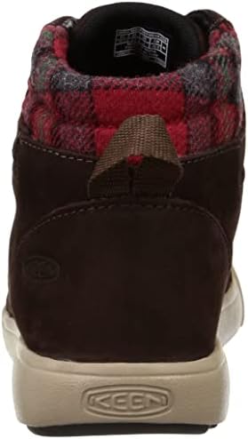 KEEN Women's Elle Winter Mid Height Insulated Waterproof Pull On Ankle Boots, Coffee Bean/Red Plaid, 9 | Image 2