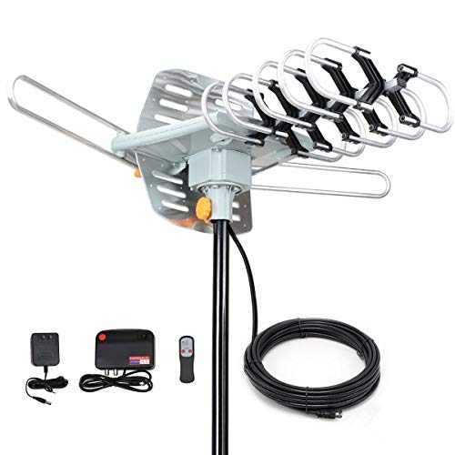 HDTV Digital Antenna -150 Miles Range w/ 360 Degree Rotation Wireless Remote - UHF/VHF/1080p/ 4K Rea - //coolthings.us
